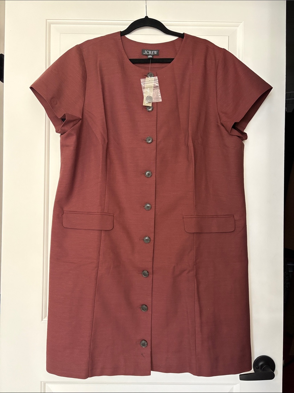NWT J. Crew Linen-Blend Shift Dress in Cocoa
